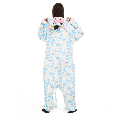Snuggs Blanket Animal Onesie Light blue Cow